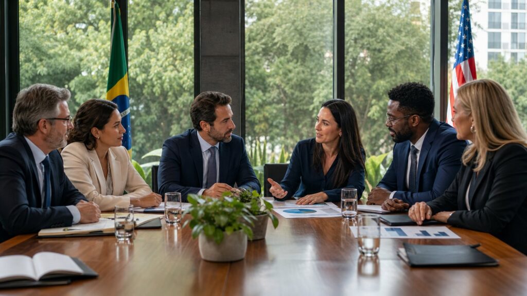 Diálogo comercial Brasil–EUA busca soluções negociadas
