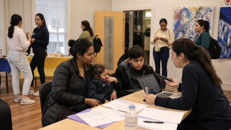Voluntários que acolhem brasileiros recém-chegados